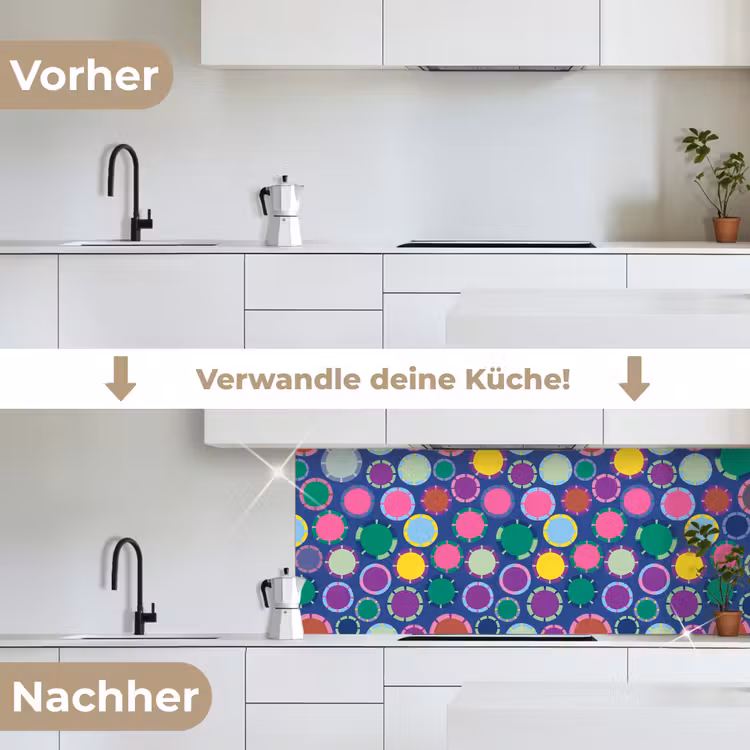 Küchenrückwand - Muster – Kreise – Abstrakt – Bunt — 3