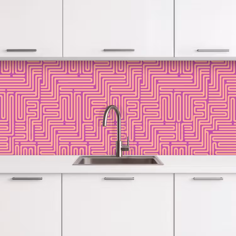 Küchenrückwand - Muster – Linien – Abstrakt – Modern – Lila — 4