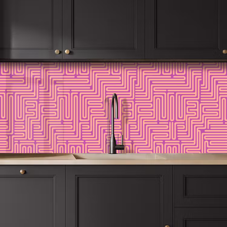 Küchenrückwand - Muster – Linien – Abstrakt – Modern – Lila — 6
