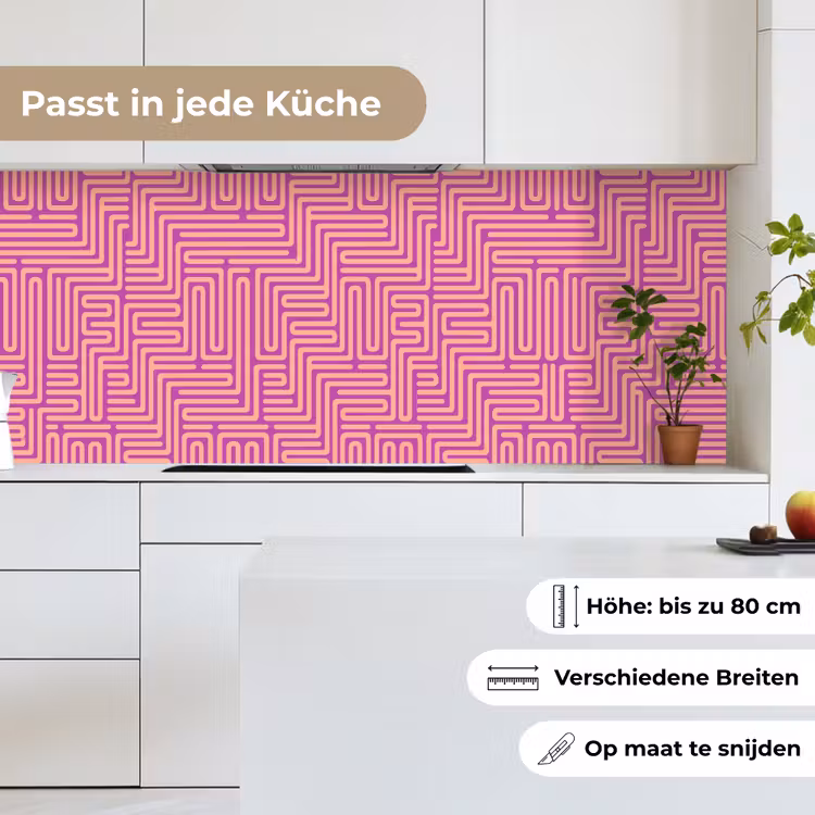 Küchenrückwand - Muster – Linien – Abstrakt – Modern – Lila — 7