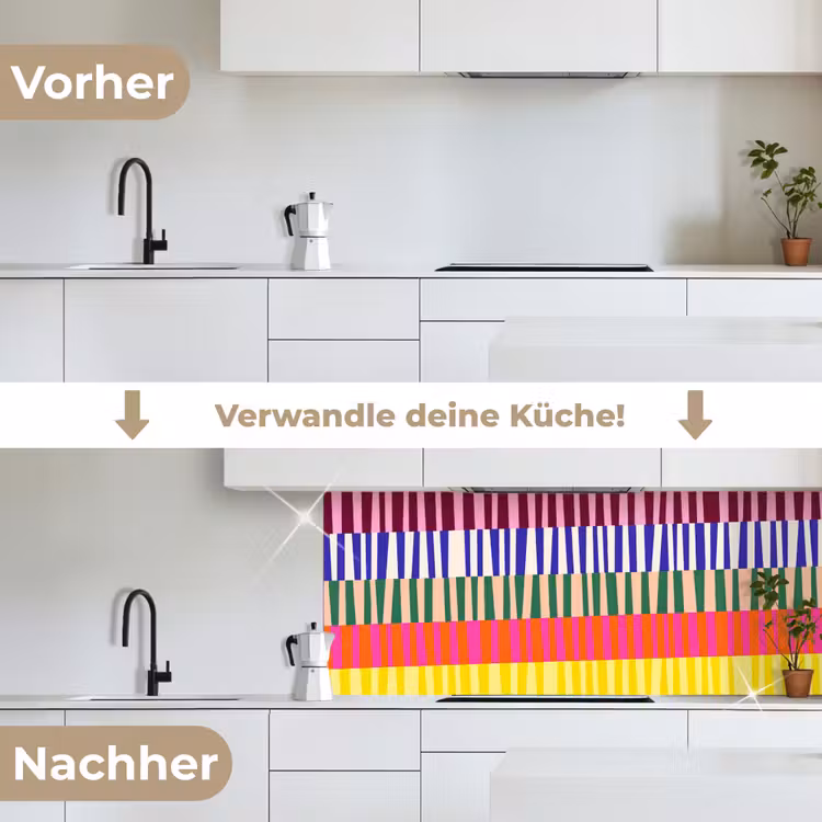 Küchenrückwand - Muster – Streifen – Abstrakt – Modern – Farbenfroh — 3