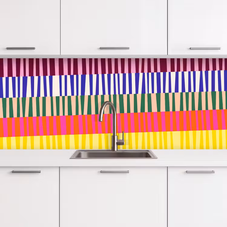 Küchenrückwand - Muster – Streifen – Abstrakt – Modern – Farbenfroh — 4