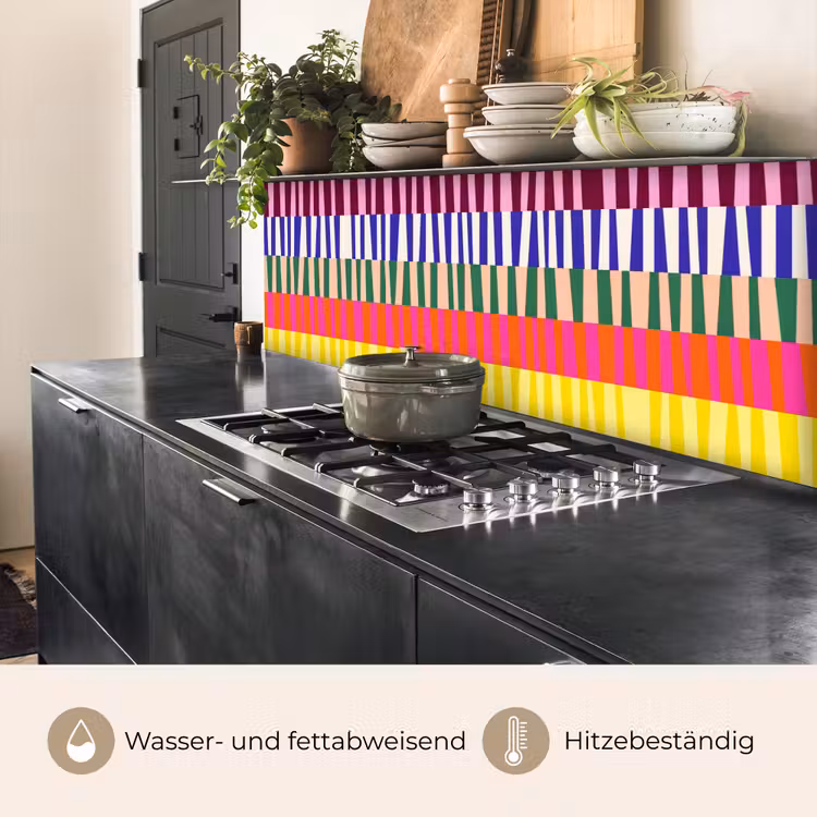 Küchenrückwand - Muster – Streifen – Abstrakt – Modern – Farbenfroh — 5
