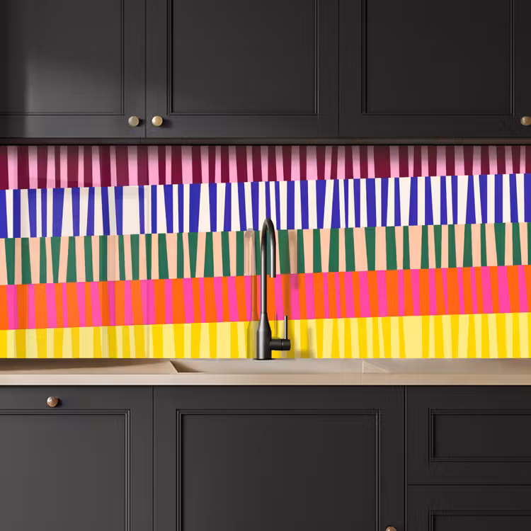 Küchenrückwand - Muster – Streifen – Abstrakt – Modern – Farbenfroh — 6