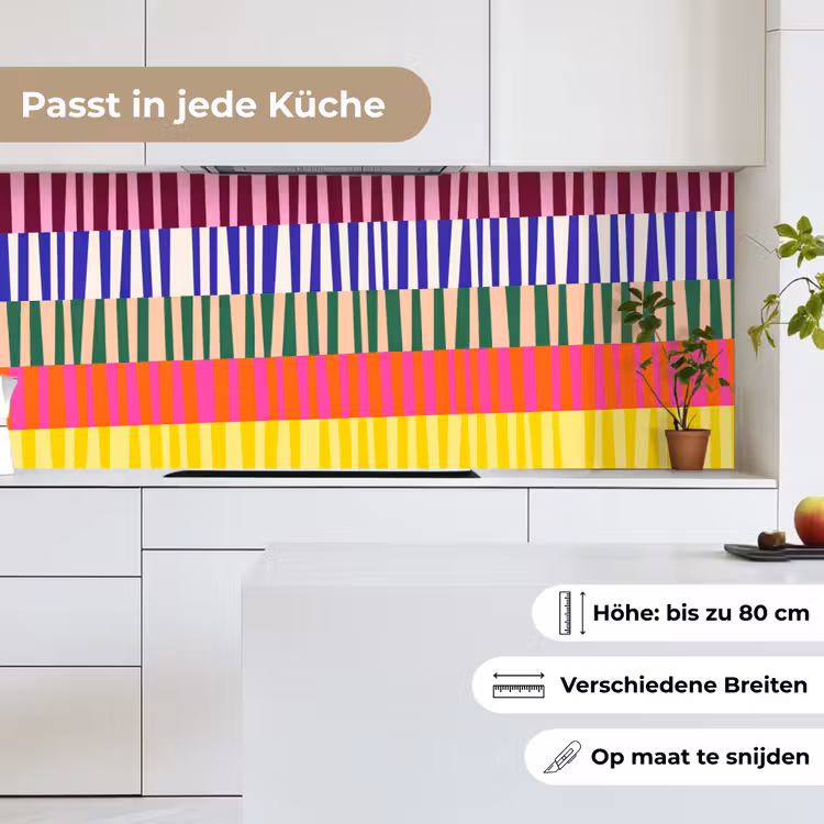 Küchenrückwand - Muster – Streifen – Abstrakt – Modern – Farbenfroh — 7