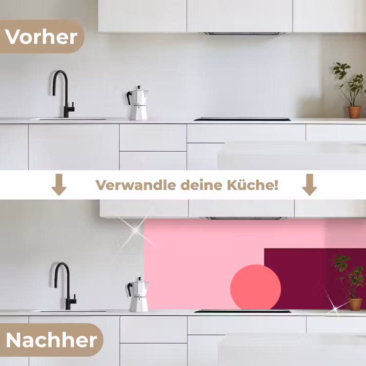 Küchenrückwand - Zusammenfassung – Formen – Rosa – Modern – Design — 3