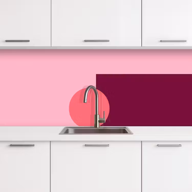 Küchenrückwand - Zusammenfassung – Formen – Rosa – Modern – Design — 4