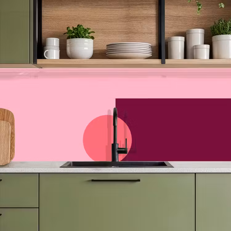 Küchenrückwand - Zusammenfassung – Formen – Rosa – Modern – Design — 8