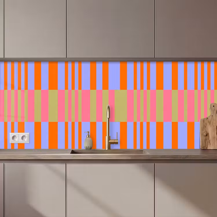 Küchenrückwand - Zusammenfassung – Muster – Geometrisch – Farbenfroh – Modern — 1