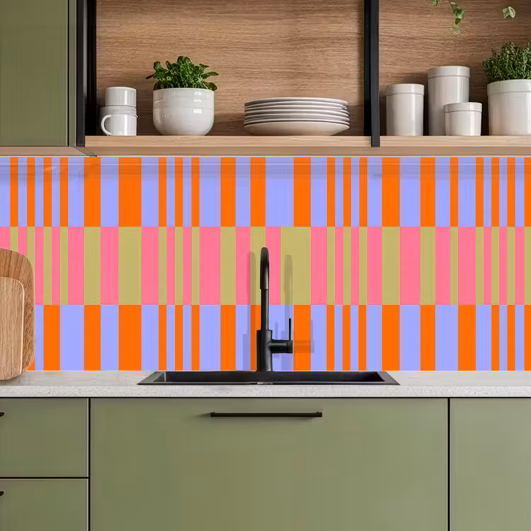 Küchenrückwand - Zusammenfassung – Muster – Geometrisch – Farbenfroh – Modern — 8
