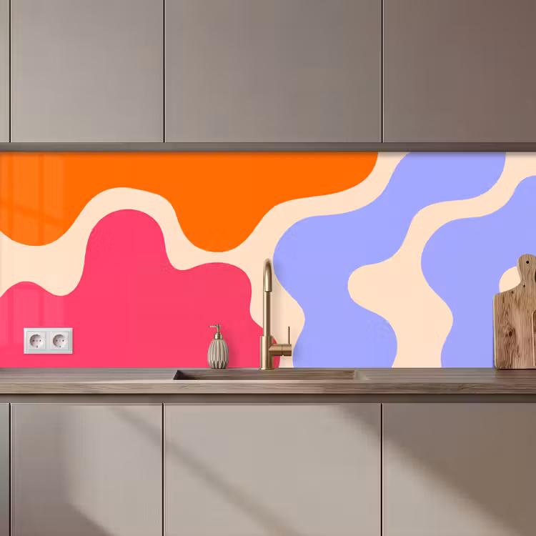 Küchenrückwand - Zusammenfassung – Organische Formen – Design – Modern – Farbenfroh — 1