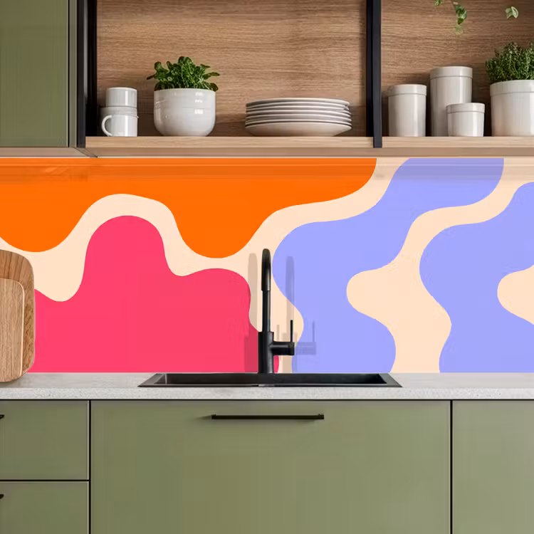 Küchenrückwand - Zusammenfassung – Organische Formen – Design – Modern – Farbenfroh — 8