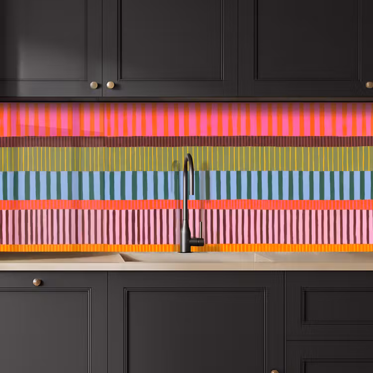 Küchenrückwand - Zusammenfassung – Streifen – Modern – Farbenfroh – Kunst — 6