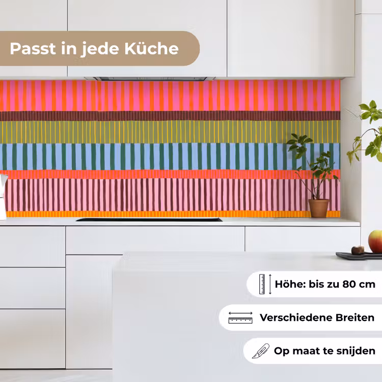 Küchenrückwand - Zusammenfassung – Streifen – Modern – Farbenfroh – Kunst — 7