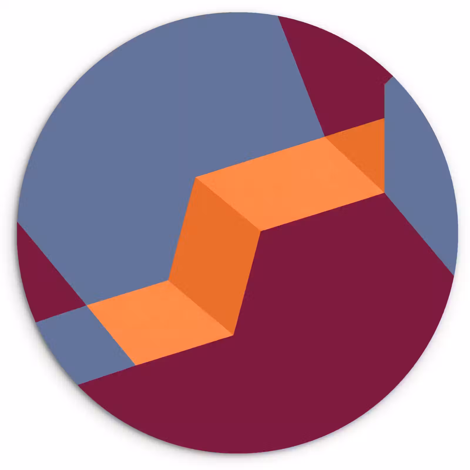 Forexbild Rund - Zusammenfassung – Formen – Modern – Blau – Orange — 1