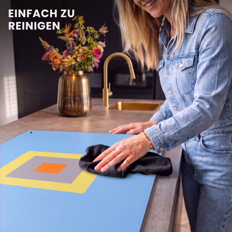 2-in-1 Herdabdeckplatte & Spritzschutz - Abstrakt – Geometrisch – Farbenfroh – Modern – Formen — 5