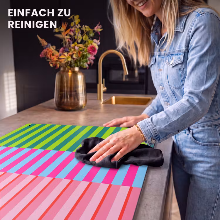 2-in-1 Herdabdeckplatte & Spritzschutz - Muster – Streifen – Modern – Abstrakt – Bunt — 5