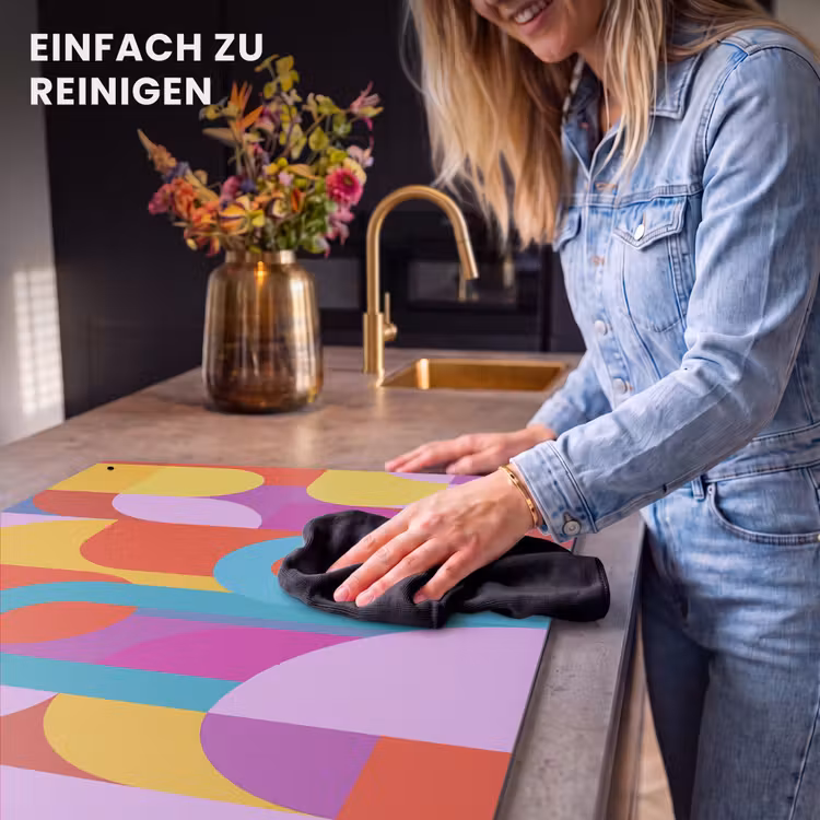 2-in-1 Herdabdeckplatte & Spritzschutz - Zusammenfassung – Geometrie – Farbenfroh – Modern – Kunst — 5