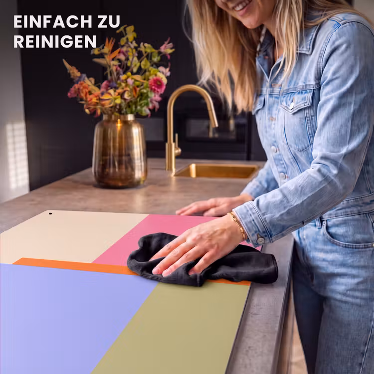 2-in-1 Herdabdeckplatte & Spritzschutz - Zusammenfassung – Geometrie – Kunst – Modern – Farbenfroh — 5