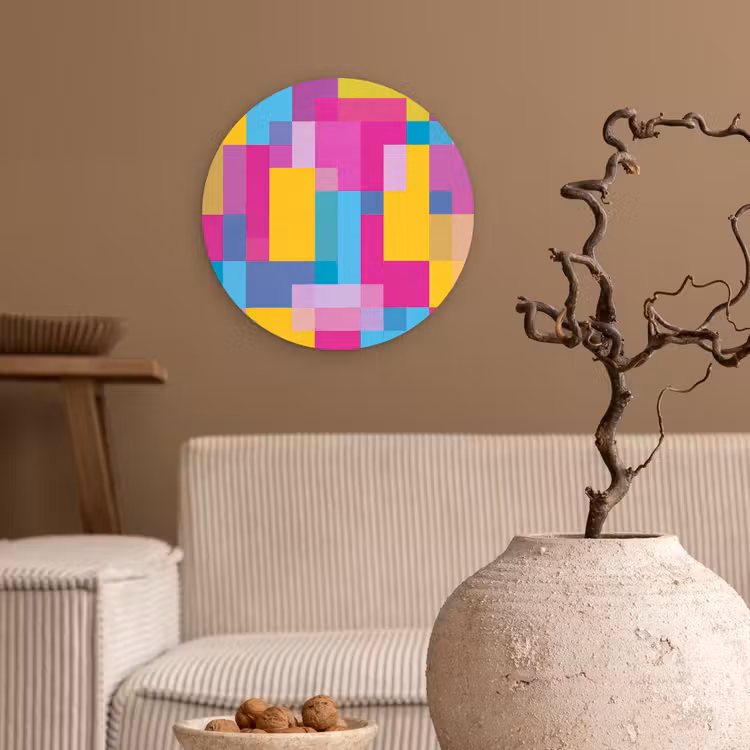 Forexbild Rund - Abstrakt – Geometrisch – Kunst – Farbenfroh – Modern — 2