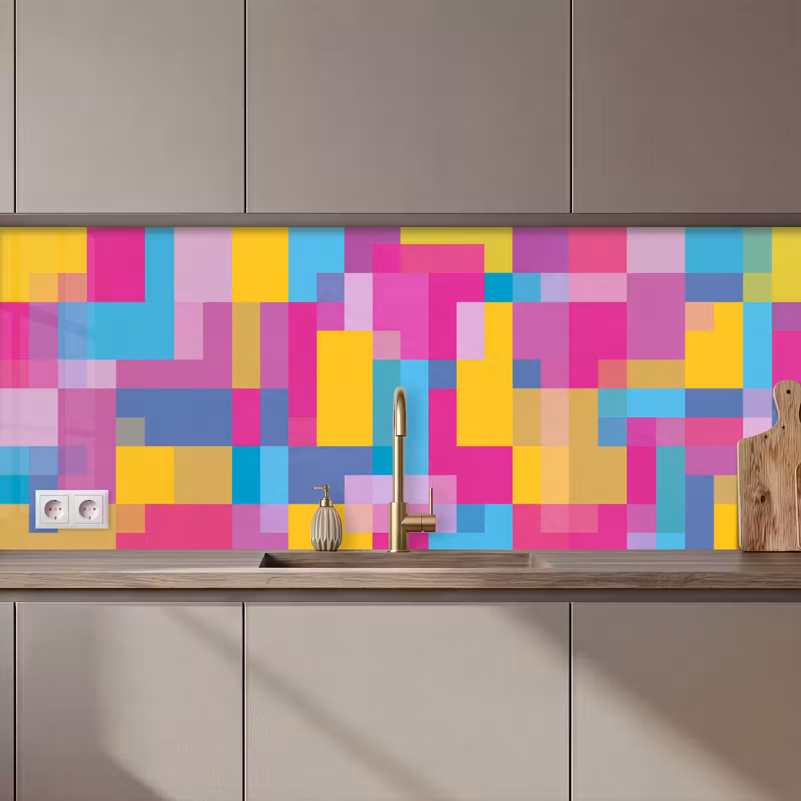 Küchenrückwand - Abstrakt – Geometrisch – Kunst – Farbenfroh – Modern — 1
