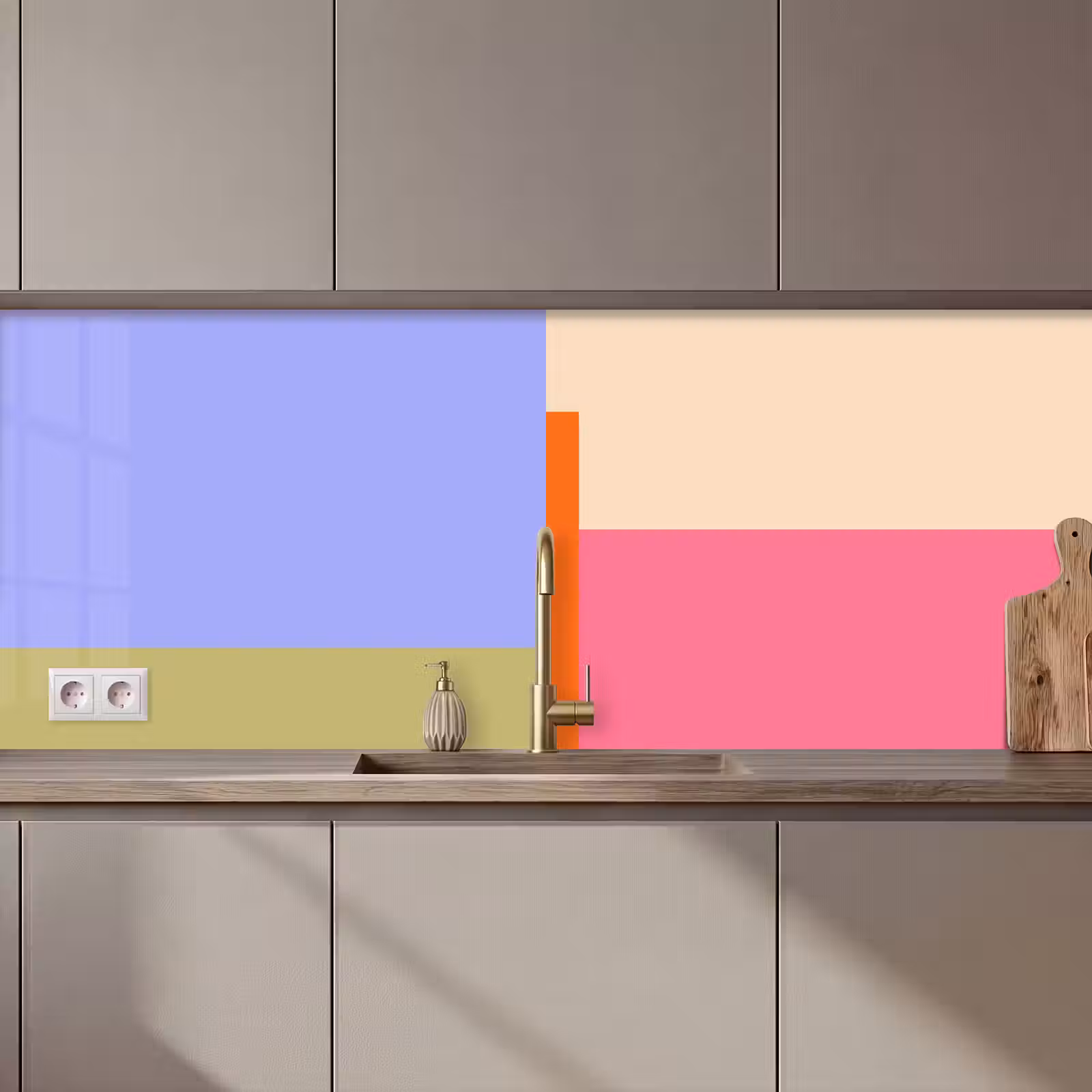 Küchenrückwand - Zusammenfassung – Geometrie – Kunst – Modern – Farbenfroh — 1