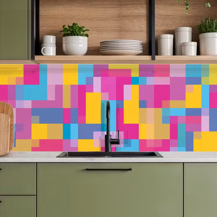 Küchenrückwand - Abstrakt – Geometrisch – Kunst – Farbenfroh – Modern — 8