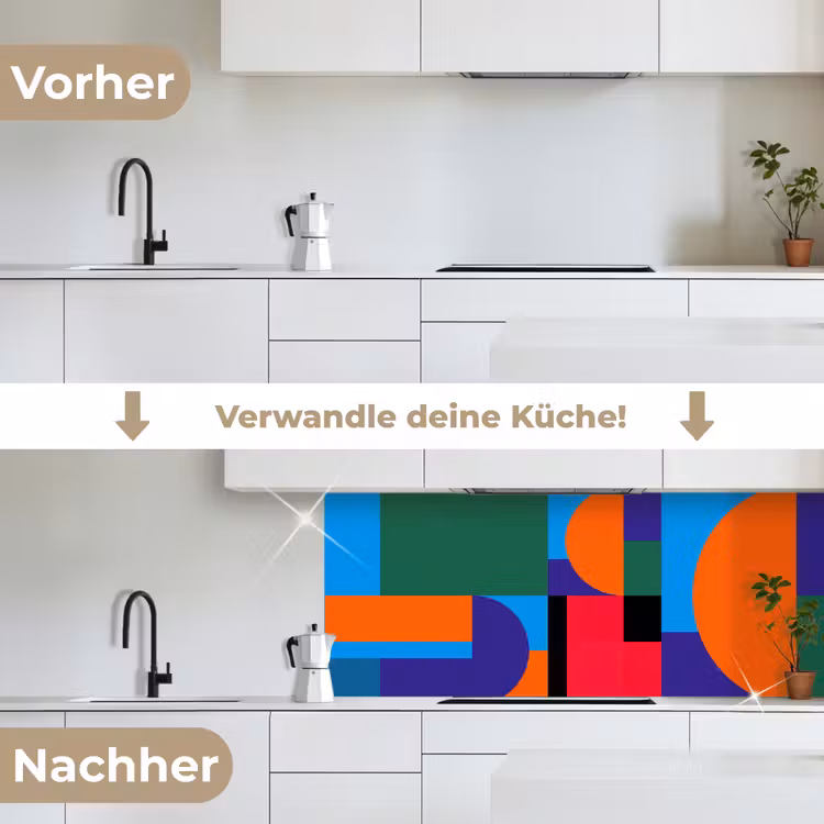 Küchenrückwand - Geometrisch – Abstrakt – Formen – Farbenfroh – Modern — 3