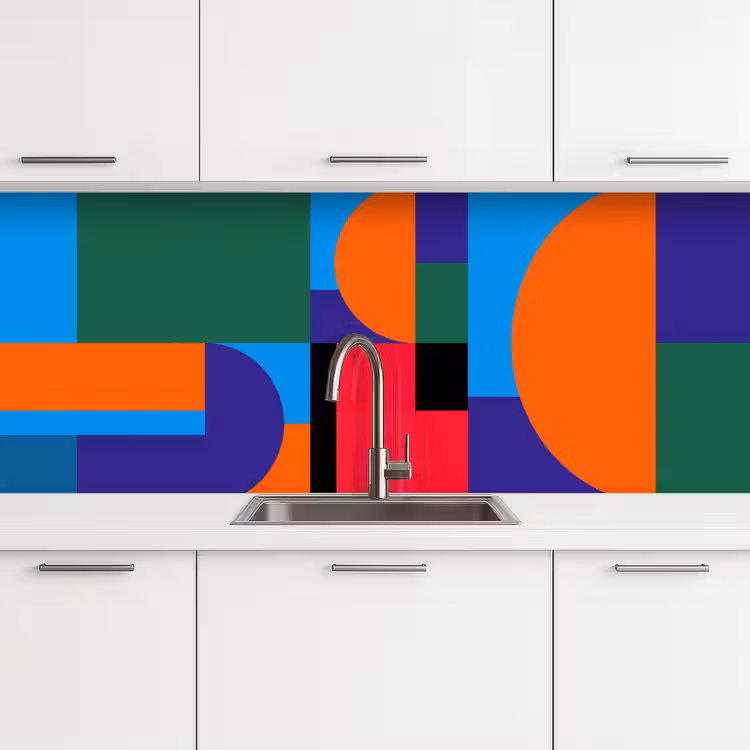 Küchenrückwand - Geometrisch – Abstrakt – Formen – Farbenfroh – Modern — 4
