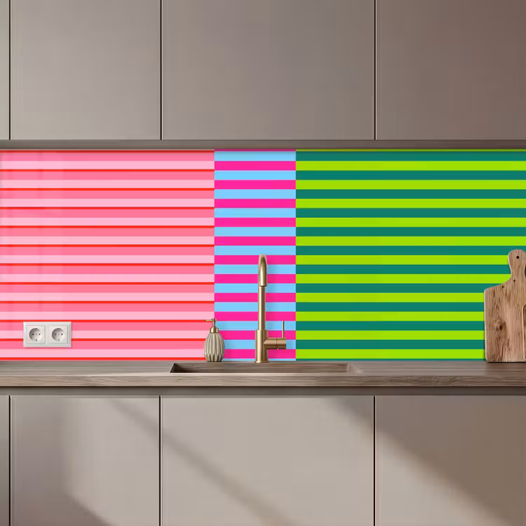 Küchenrückwand - Muster – Streifen – Modern – Abstrakt – Bunt — 1