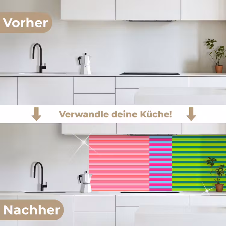 Küchenrückwand - Muster – Streifen – Modern – Abstrakt – Bunt — 3