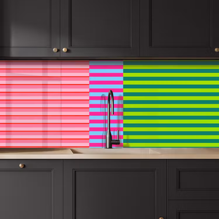 Küchenrückwand - Muster – Streifen – Modern – Abstrakt – Bunt — 6