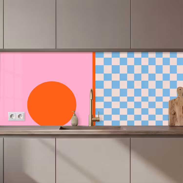 Küchenrückwand - Zusammenfassung – Formen – Geometrisch – Modern – Farbenfroh — 1