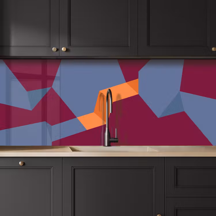 Küchenrückwand - Zusammenfassung – Formen – Modern – Blau – Orange — 6
