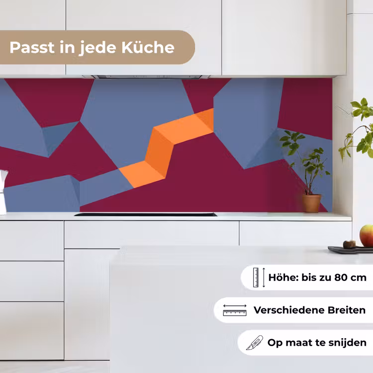 Küchenrückwand - Zusammenfassung – Formen – Modern – Blau – Orange — 7