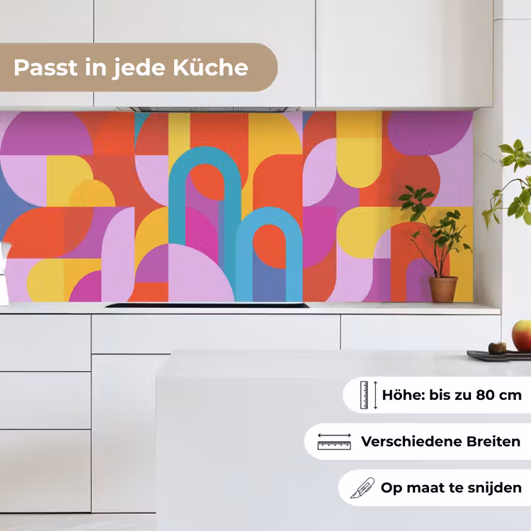 Küchenrückwand - Zusammenfassung – Geometrie – Farbenfroh – Modern – Kunst — 7