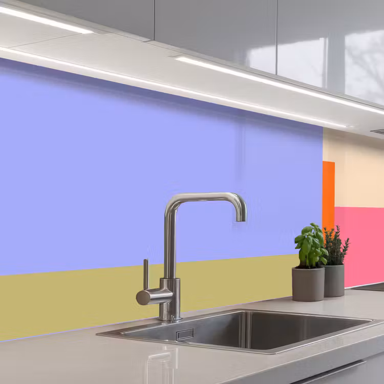 Küchenrückwand - Zusammenfassung – Geometrie – Kunst – Modern – Farbenfroh — 2