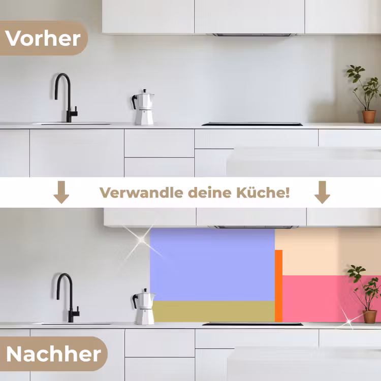 Küchenrückwand - Zusammenfassung – Geometrie – Kunst – Modern – Farbenfroh — 3