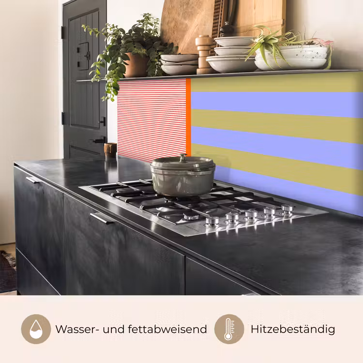 Küchenrückwand - Zusammenfassung – Geometrie – Streifen – Blöcke – Rot — 5