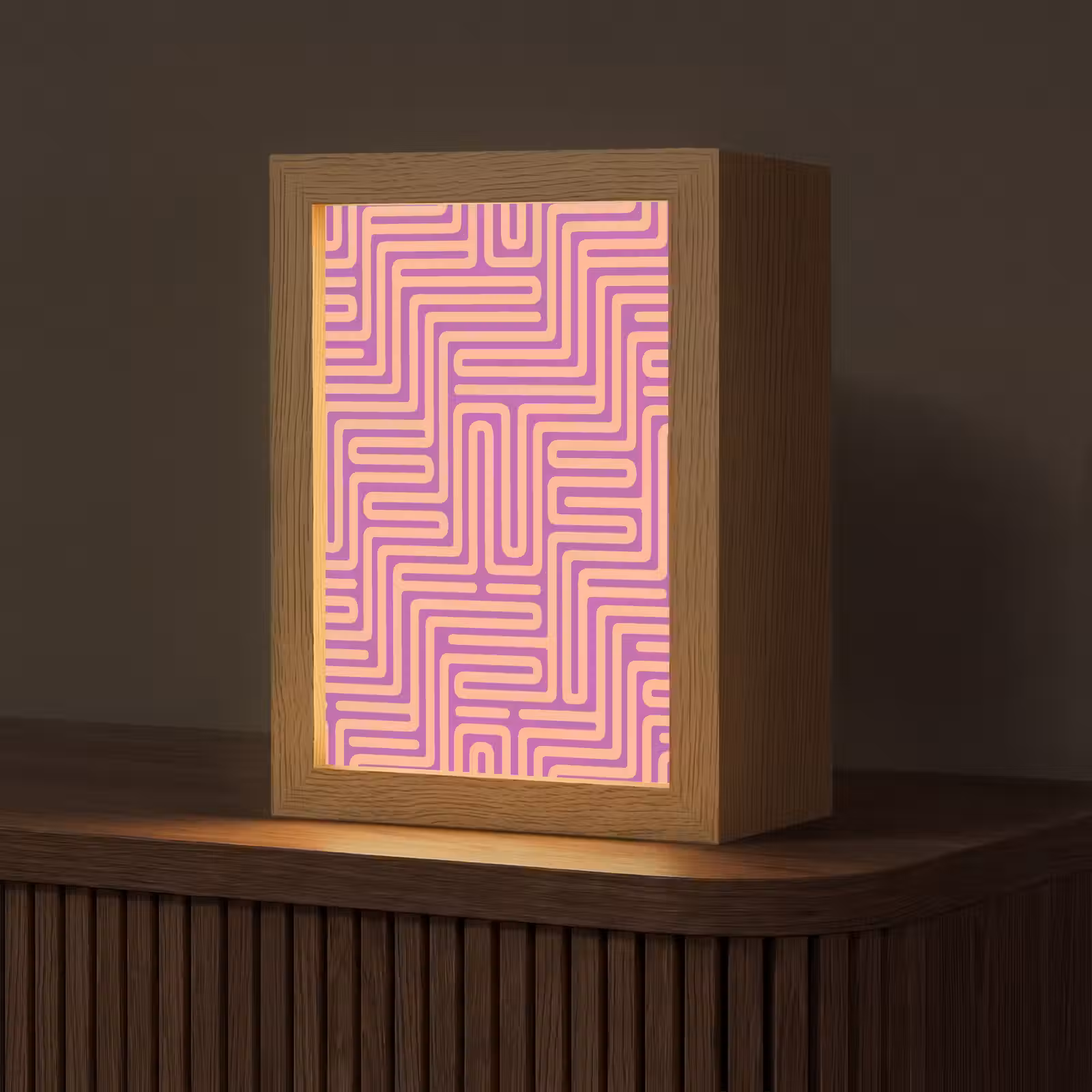 Personalisierte Lightbox - Muster – Linien – Abstrakt – Modern – Lila — 1