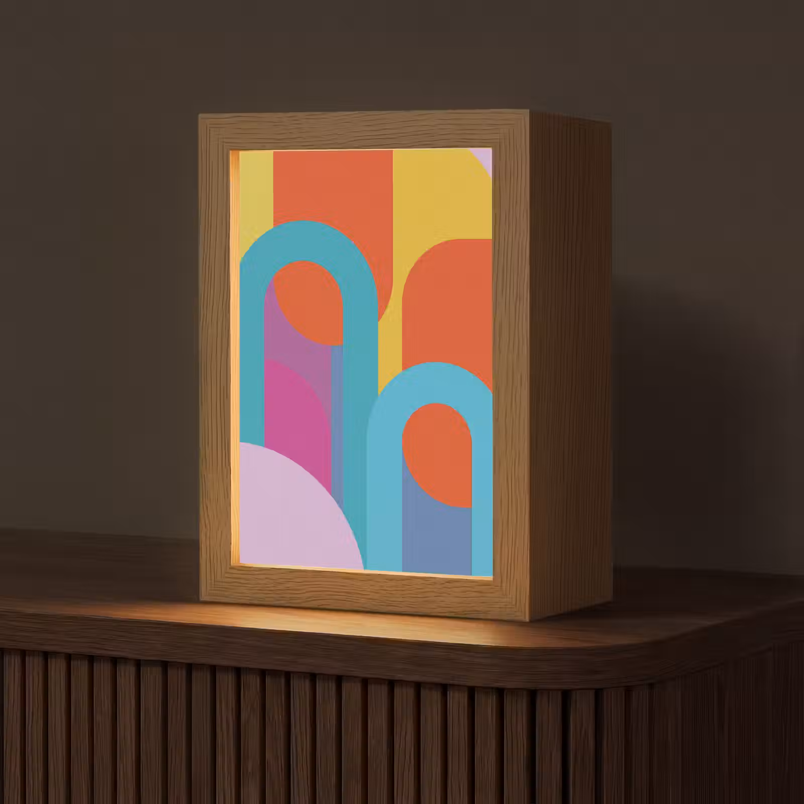 Personalisierte Lightbox - Zusammenfassung – Geometrie – Farbenfroh – Modern – Kunst — 1
