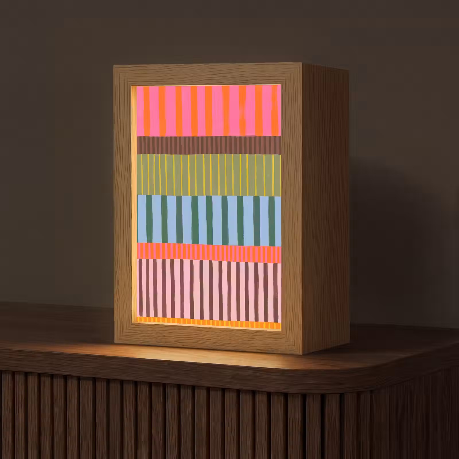 Personalisierte Lightbox - Zusammenfassung – Streifen – Modern – Farbenfroh – Kunst — 1