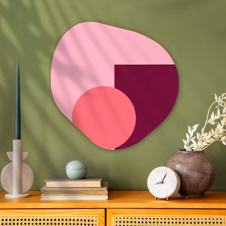 Alu-Dibond-Bild Organische Form - Zusammenfassung – Formen – Rosa – Modern – Design — 2