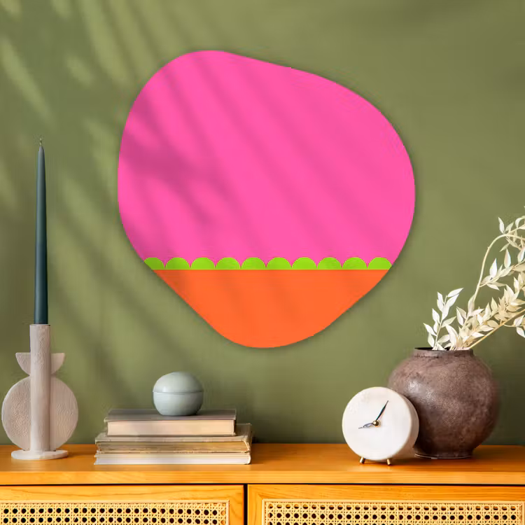 Alu-Dibond-Bild Organische Form - Zusammenfassung – Geometrisch – Farbblöcke – Rosa – Orange — 2