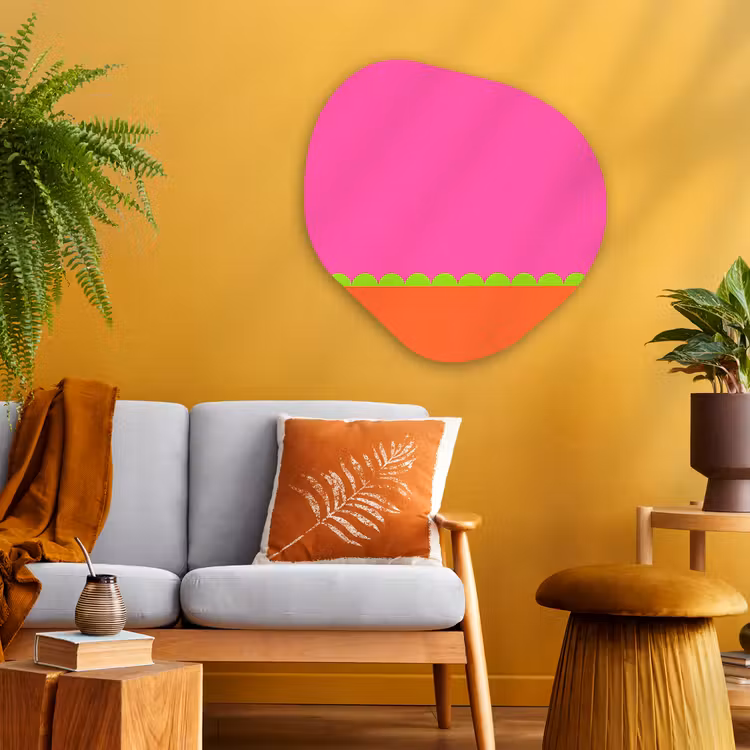 Alu-Dibond-Bild Organische Form - Zusammenfassung – Geometrisch – Farbblöcke – Rosa – Orange — 3
