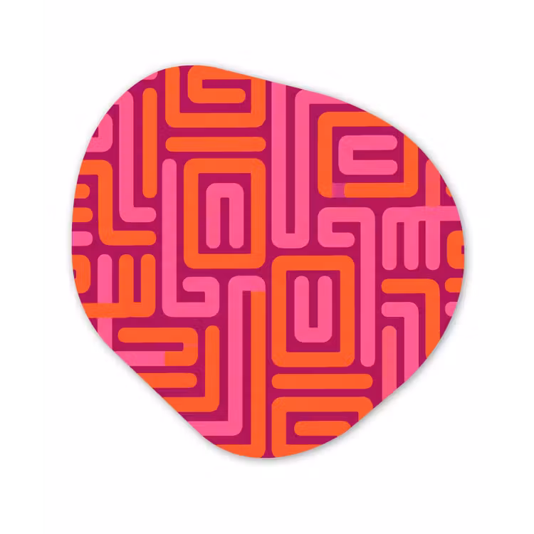 Alu-Dibond-Bild Organische Form - Zusammenfassung – Muster – Linien – Rosa – Orange — 1