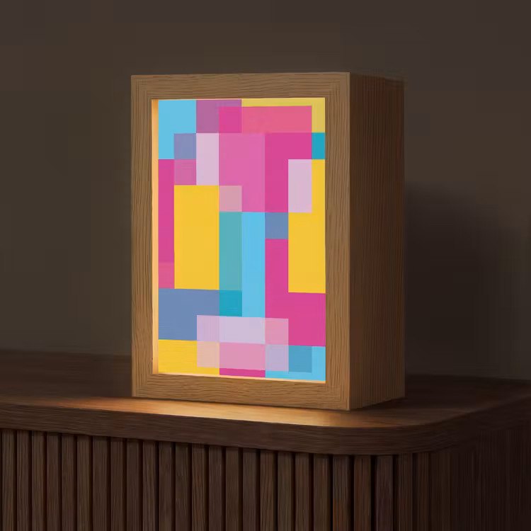 Personalisierte Lightbox - Abstrakt – Geometrisch – Kunst – Farbenfroh – Modern — 1