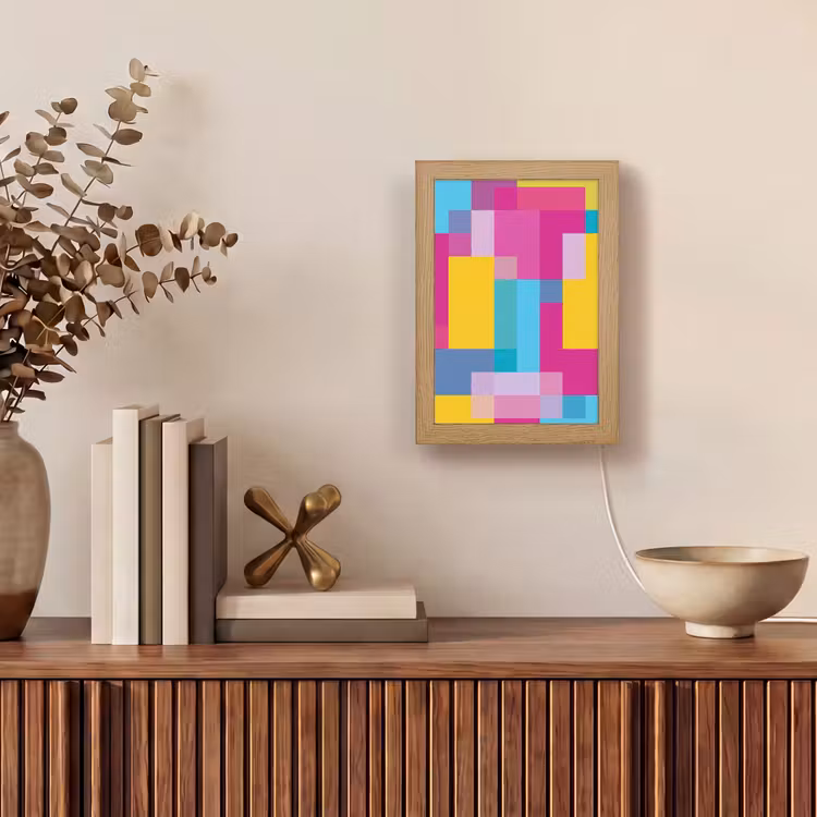 Personalisierte Lightbox - Abstrakt – Geometrisch – Kunst – Farbenfroh – Modern — 4