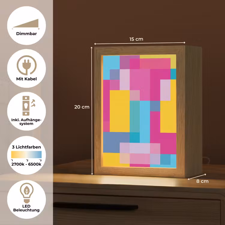 Personalisierte Lightbox - Abstrakt – Geometrisch – Kunst – Farbenfroh – Modern — 6
