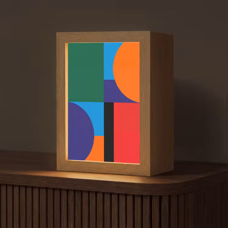 Personalisierte Lightbox - Geometrisch – Abstrakt – Formen – Farbenfroh – Modern — 1